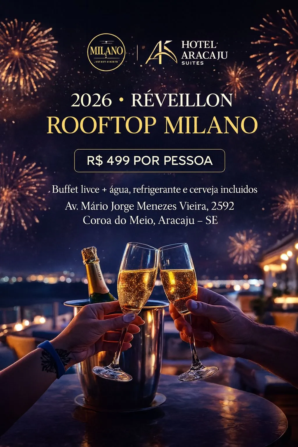 Ambiente do Réveillon Milano Rooftop